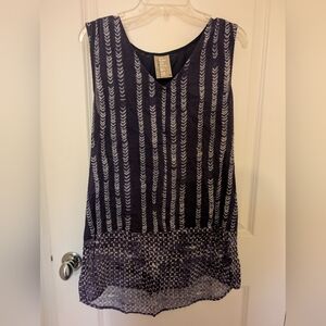 Dolan Navy and White Striped Tank Top